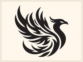 Phoenix in Flames Representing Rebirth and Power vector