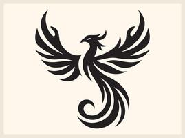 Mythical Phoenix Rising in Fiery Flames vector