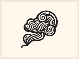 Whimsical Swirling Wispy Cloud Design for Creative Themes vector