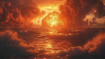 The devastating force of atomic power unleashed across the vast ocean photo