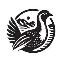 Unique Greater Sagegrouse Black for T-Shirt Designs vector