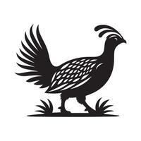 Minimal Greater Sagegrouse Black Art for Logos vector