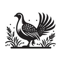 Wildlife Greater Sagegrouse Black for Eco Branding vector