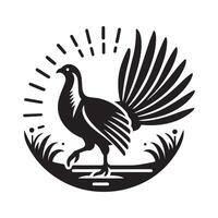 Greater Sagegrouse Black Silhouette for Eco-Friendly Projects vector