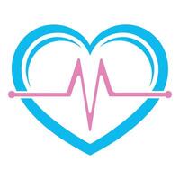 Simple Heart and ECG Wave Illustration vector