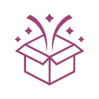Surprise Box Icon with Sparkles Design vector