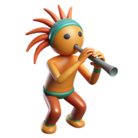 mesmerizing vintage Kokopelli, Native American flute player, fertility symbol, NO BACKGROUND with Transparent Background. premium png