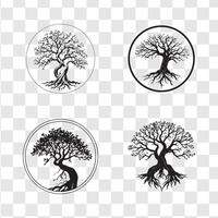 Abstract tree logo designs for sustainable branding concepts vector