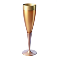 feiernfuturistisch Champagner Flöte, hoch anslender, zart Design, Studio Beleuchtung, Seite Sicht, isolieren transparent Hintergrund, hochauflösende Produkt Fotografie Galerie Standard png