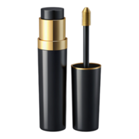 sumptuous unparalleleA sleek black mascara tube with a golaccent, matte finish, closecap, dramatic lighting, front view, isolateon transparent background,high-resolution product photography png