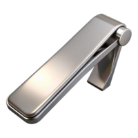 calm radiant A tie clip, silver, engravewith initials, glossy finish, front view, studio lighting, isolateon transparent background,high-resolution product photography elite png