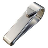 fascinating distinguisheA tie clip, silver, engravewith initials, glossy finish, front view, studio lighting, isolateon transparent background,high-resolution product photography png