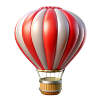 majestic art deco Reansilver hot air balloon with wicker basket, inflated, front view, soft lighting, isolateon transparent background,high-resolution product photography gallery standard png