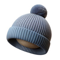 signature industrial Knittewool beanie with a pompom on top, textureknit pattern, studio lighting, front view, isolateon transparent background,high-resolution product photography fine detail png