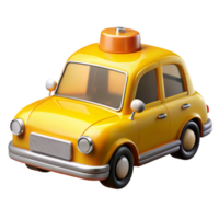 alluring standout Bright yellow taxi cab, detailesignage aninterior, front soft lighting, isolateon transparent background,high-resolution product photography png