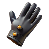 wonderful bolvintage A single leather glove, black, button closure, wrinkletexture, side view, dramatic lighting, isolateon transparent background,high-resolution product photography luxury png