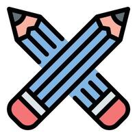Pencil work in progress icon flat line style illustration representing drafting and ongoing development, suitable for design, creative, and project planning-related projects vector