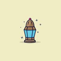 Lantern outline color design vector