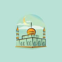 Mosque outline color isometric design vector