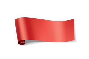Glossy Red Scroll With Curved Design vector