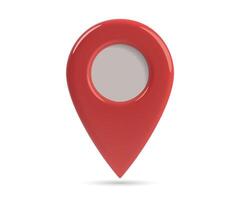 Glossy Red Location Pin Icon vector