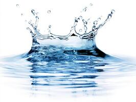 Water splash creates ripples in serene water surface photo