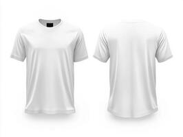 Plain white t-shirt displayed from front and back photo