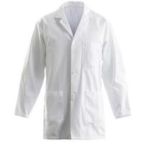 White lab coat displayed on a neutral background for medical use photo