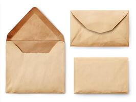Brown envelopes ready for sending letters and packages photo
