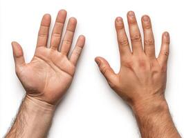 Hands showing different skin tones with prominent features photo