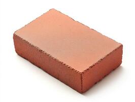 Red clay brick used in construction and building projects photo