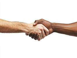 Hands unite in handshake symbolizing friendship and collaboration photo