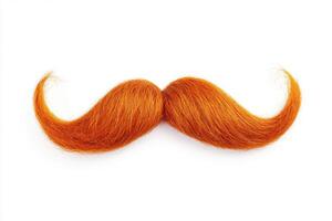Unique orange mustache on a white background, perfect for fun projects photo