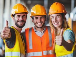 Construction team celebrates success during safety training event photo