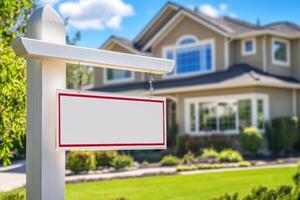 New home listing in a beautiful neighborhood with clear skies photo