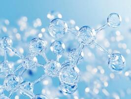 Molecular structures in clear liquid create a vibrant visual effect photo