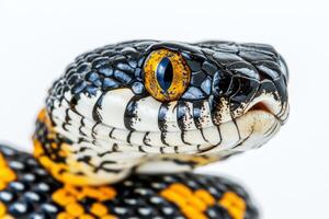Striking black and orange snake showcasing intricate patterns photo