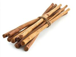 Natural sticks bundled together ready for crafting or decoration photo