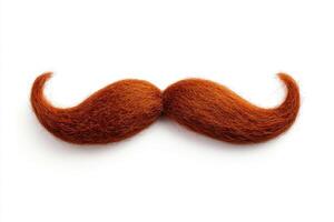 Bright orange mustache displayed on a clean white background photo