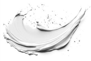 White paint swirl with splashes creating a dynamic texture photo