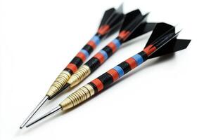 Colorful darts ready for a fun game night with friends photo
