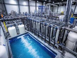 Industrial water processing facility with complex machinery layout photo