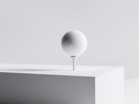Golf ball on a tee with a minimalistic background photo