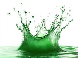 Dynamic green splash creates an artistic water display photo