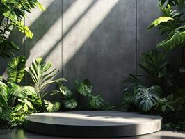 Natural light accentuates vibrant greenery in a modern interior space photo