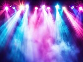Colorful stage lights create vibrant atmosphere for performances photo