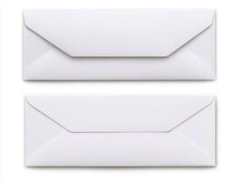 Envelopes stacked neatly on a flat surface ready for mailing photo