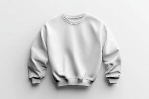 Blank white sweatshirt on a plain background photo