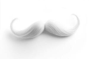 Unique white mustache displayed on a plain background photo