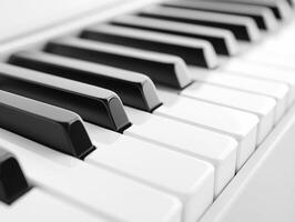 Close up of piano keys highlighting musical elegance and charm photo